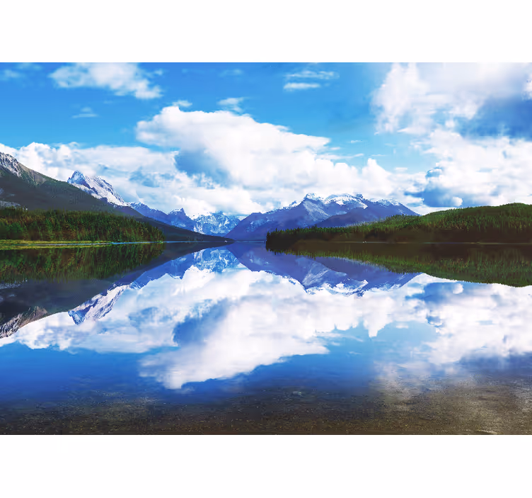 Fototapete Landschaft ruhige bergspiegelung - TenStickers