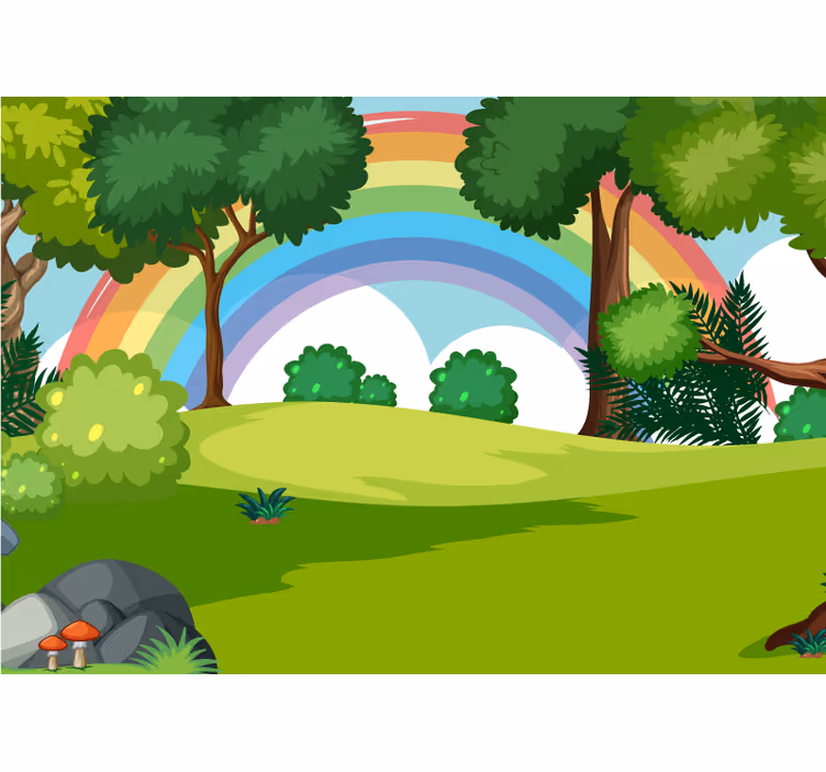 Fototapete dschungel regenbogenwald szene - TenStickers