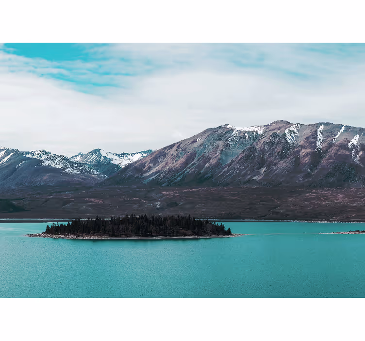 Fototapete landschaft bergsee insel - TenStickers