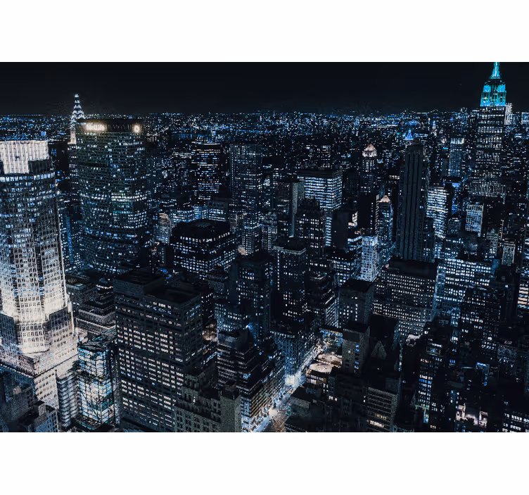 Fototapete new york nächtlicher skylineblick - TenStickers