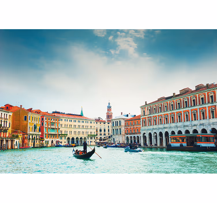 Fototapete städte venezianische wasserweg perspektive - TenStickers