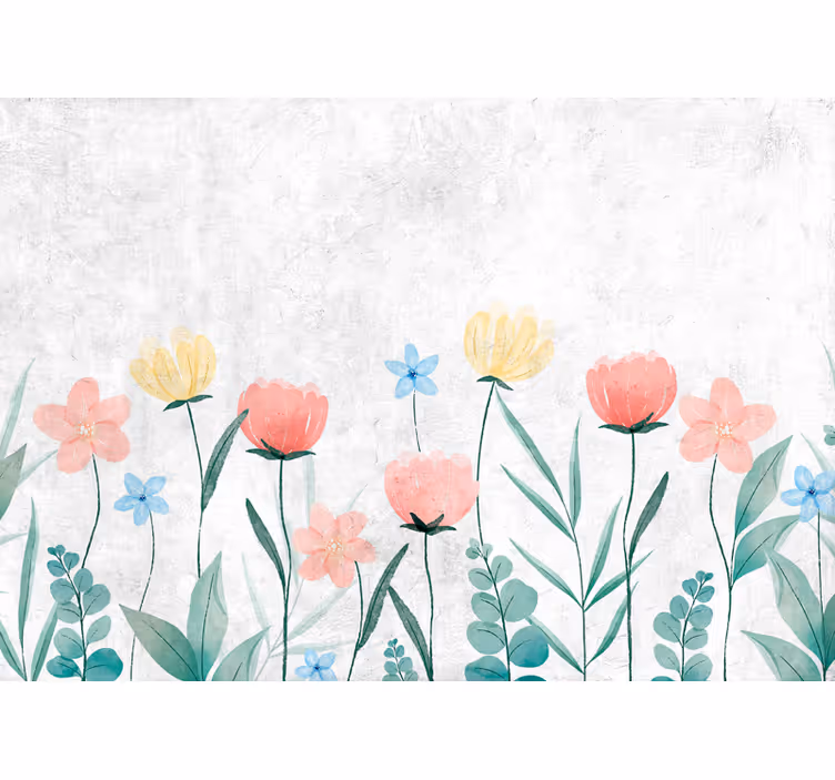 Fototapete blumen feld blühender blumen - TenStickers