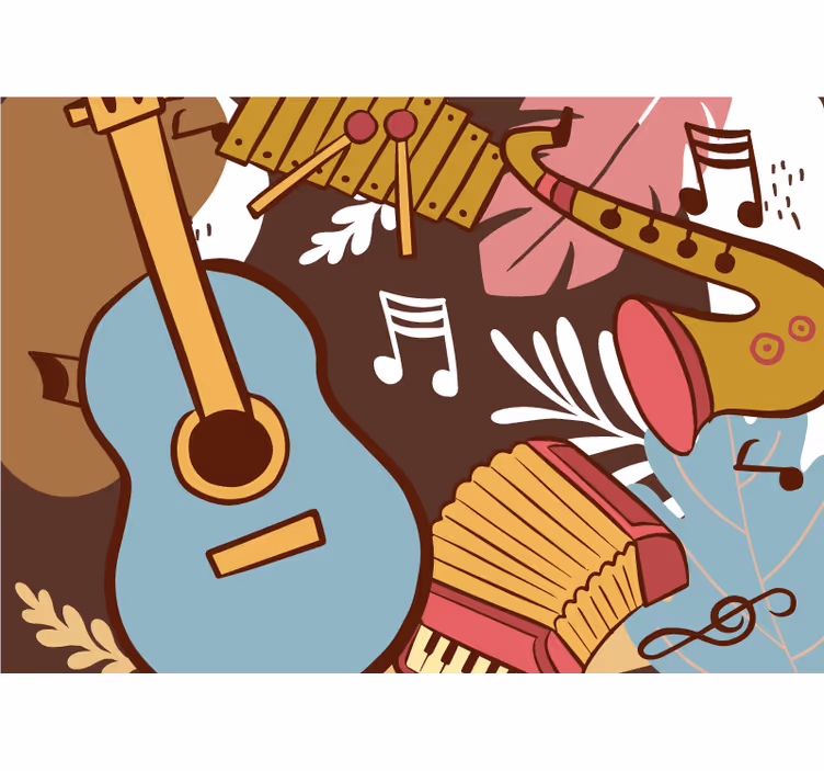Fototapete musik instrumente anordnung - TenStickers