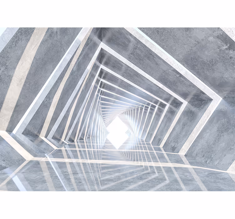 Fototapete abstrakt geometrische perspektivtiefe - TenStickers