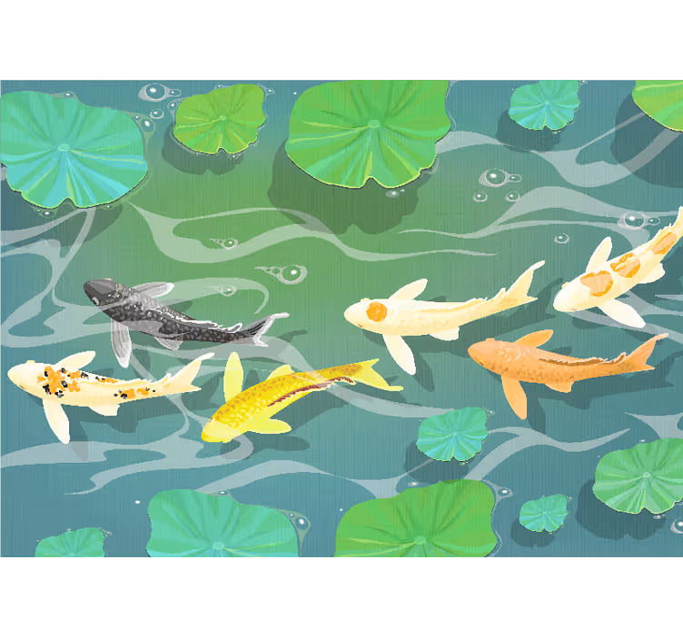 Fototapete tiere koi fischteich - TenStickers