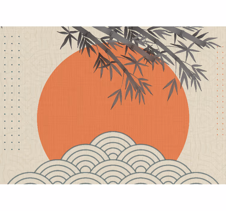 Wohnzimmer Fototapete Vintage Japanischer Stil - TenStickers