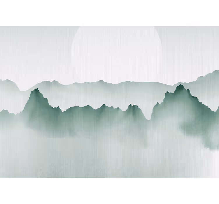 Fototapete natur bergsilhouette szene - TenStickers