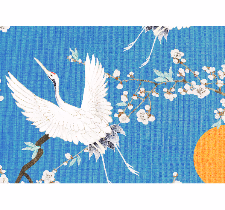 Fototapete löwe anmutige kranichblüten - TenStickers