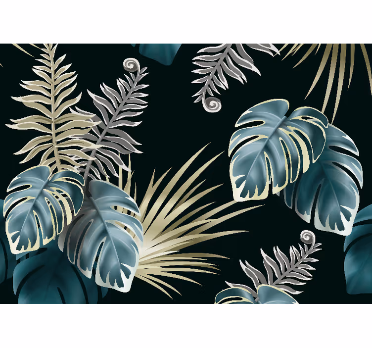 Fototapete natur mit tropischen blattmotiven - TenStickers