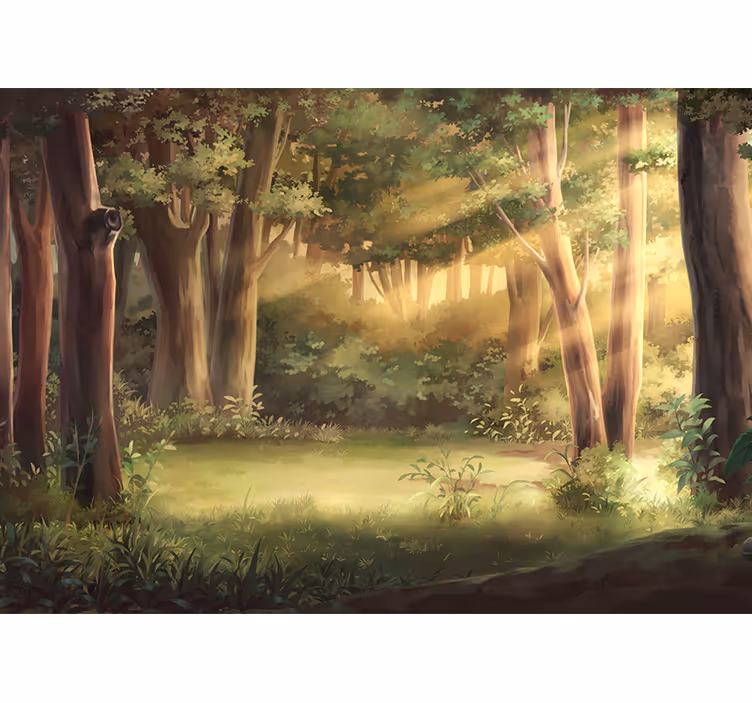 Fototapete natur sonniges waldlandschap - TenStickers