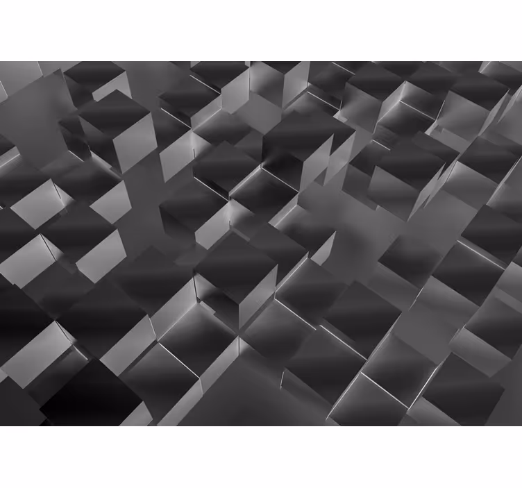 Fototapete 3D 3D mattschwarzes fliesenmuster - TenStickers