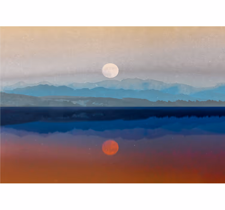 Fototapete landschaft berg sonnenuntergang reflexion - TenStickers