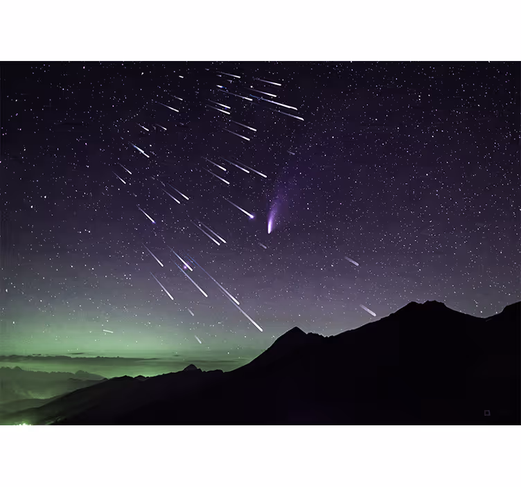 Fototapete weltraum sternschnuppen nacht - TenStickers