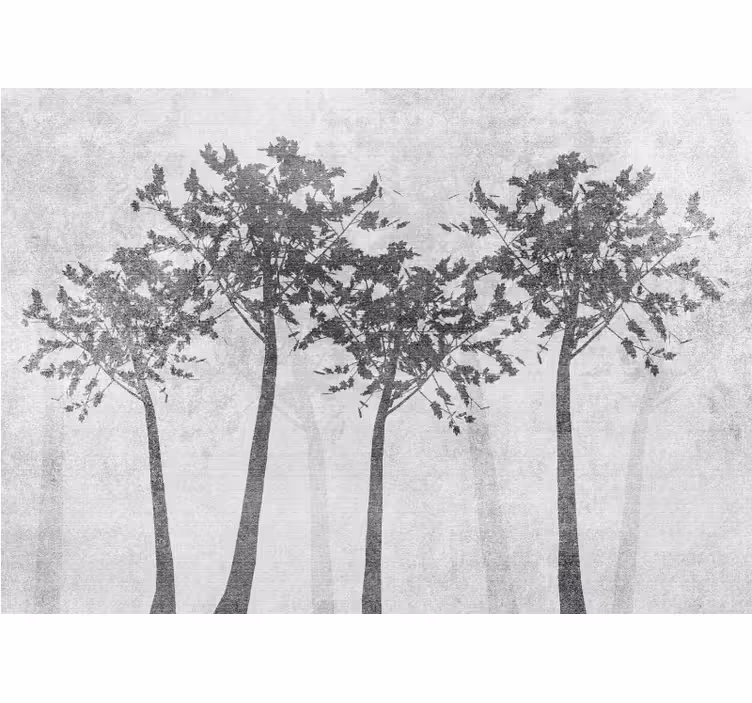 Fototapete baum silhouettenanordnung - TenStickers