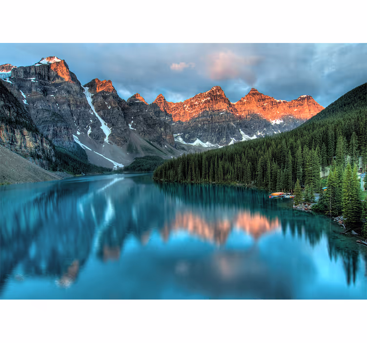 Fototapete Berge Blauer see im wald - TenStickers