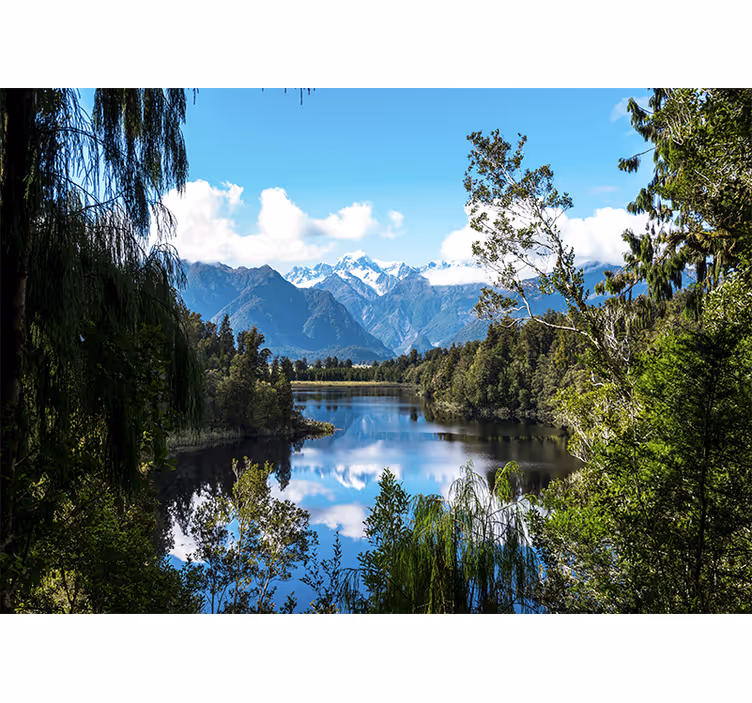 Fototapete landschaft bergbach perspektive - TenStickers