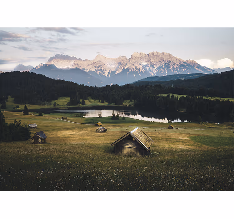 Fototapete landschaft ruhige bergszene - TenStickers