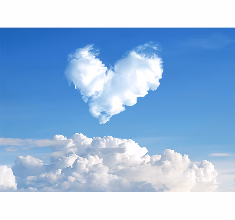 Fototapete liebe wolken in herzform - TenStickers