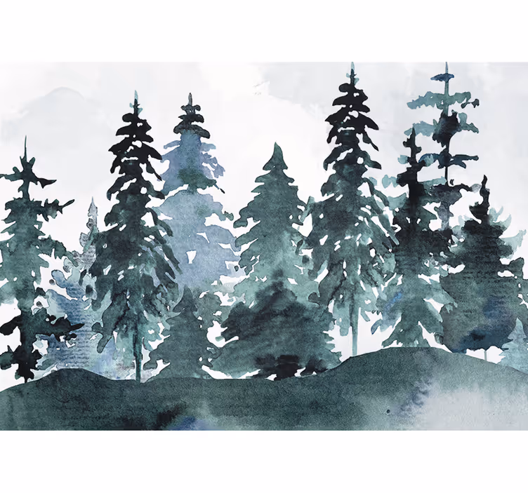 Fototapete modern Künstlerische aquarellbäume - TenStickers