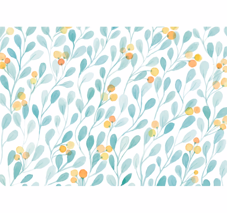 Fototapete blumen mit botanischem blättermuster - TenStickers