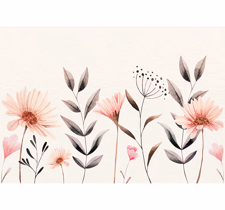 Fototapete Natur Minimalistische Pflanzen und blumen - TenStickers