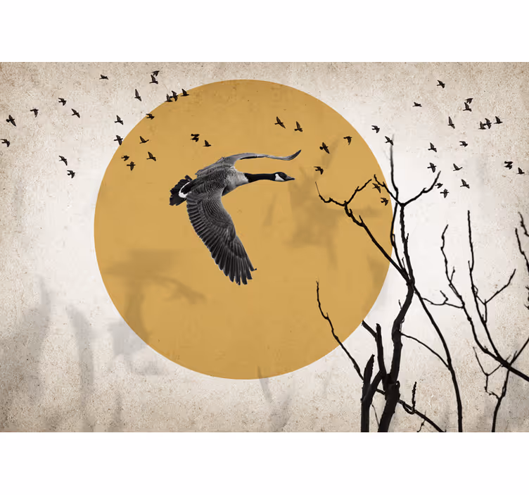 Fototapete tiere fliegende gans silhouette - TenStickers