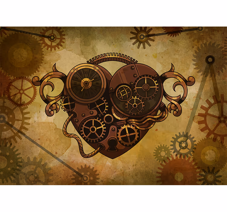 Fototapete Liebe herzuhrmechanismus - TenStickers
