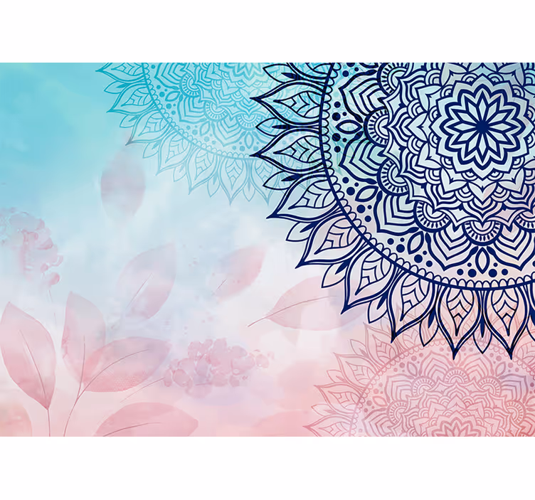 Fototapete Mandala blautöne kunstdesign - TenStickers