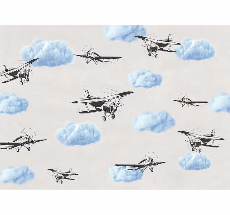 Fototapete fahrzeuge fliegende vintage flugzeuge - TenStickers