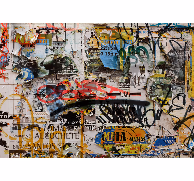 Fototapete graffiti urbane kunstcollage - TenStickers