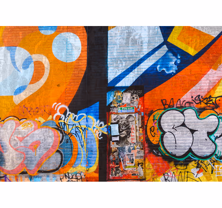 Fototapete graffiti lebendige stadt-tags - TenStickers