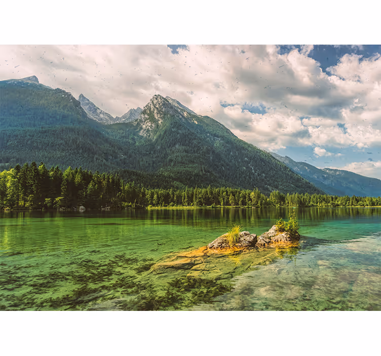 Fototapete landschaft bergsee spiegelung - TenStickers