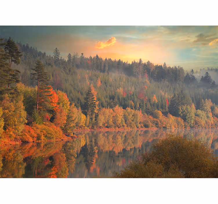 Fototapete landschaft ruhige herbstreflexion - TenStickers