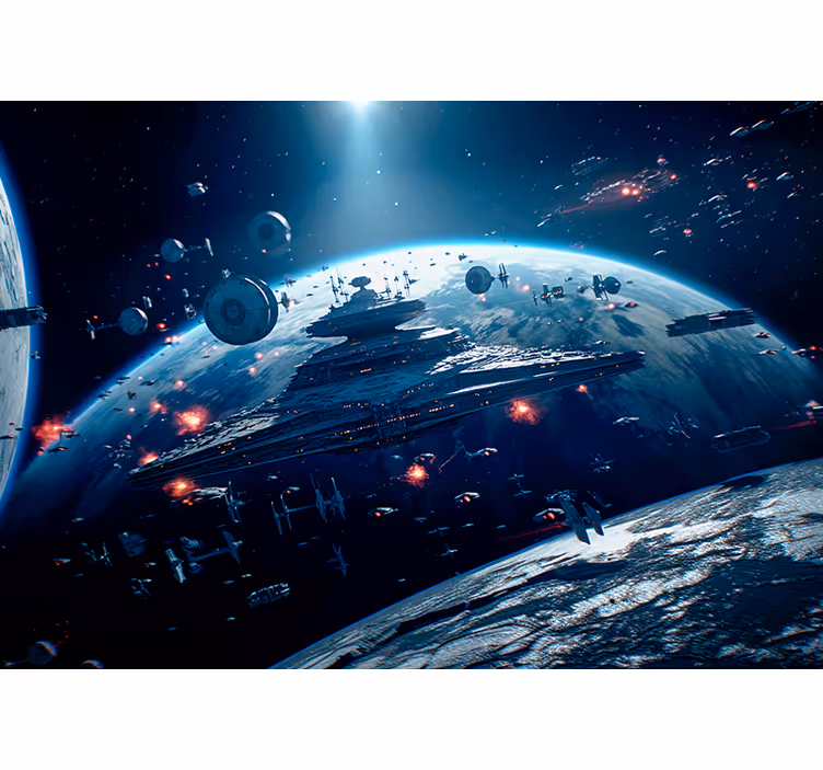 Fototapete Weltraum ein Astronaut schwebt im Weltraum, umgeben vo - TenStickers