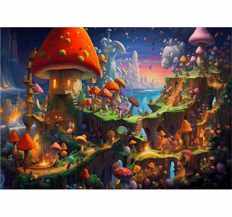 Fototapete Jugendzimmer mushroom Welt - TenStickers