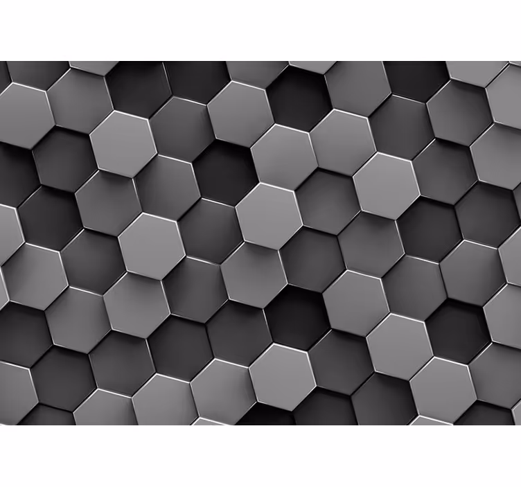 Fototapete Wohnzimmer 3D Hexagone - TenStickers