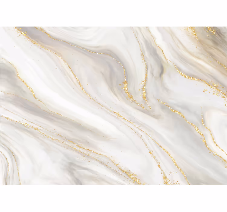 Fototapete Badezimmer weißer und goldener marmor - TenStickers