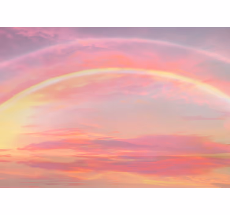 Fototapete Kinderzimmer rosa himmel mit regenbogen - TenStickers