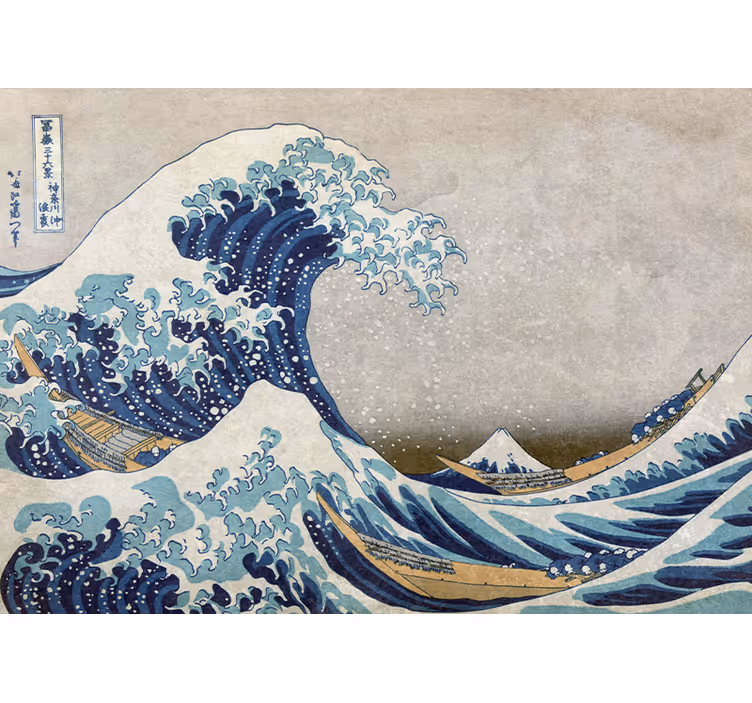 Fototapete Klassische Kunst kanagawa-farbe im alten stil - TenStickers