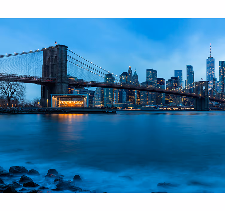 Fototapete New York brooklyn bridge nachtansicht - TenStickers