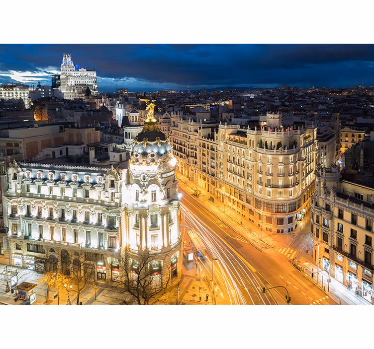 Fototapete Madrid madrid nachtansicht - TenStickers