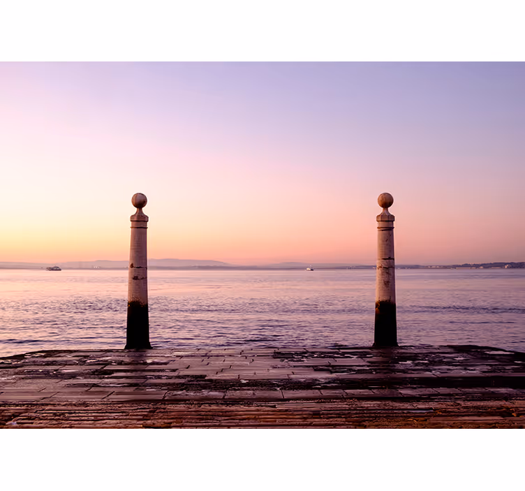 Fototapete Landschaft sonnenuntergang pier aussicht - TenStickers