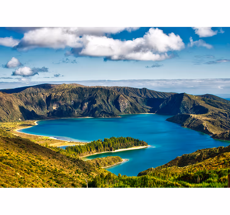 Fototapete Landschaft ruhiger blick auf den see - TenStickers