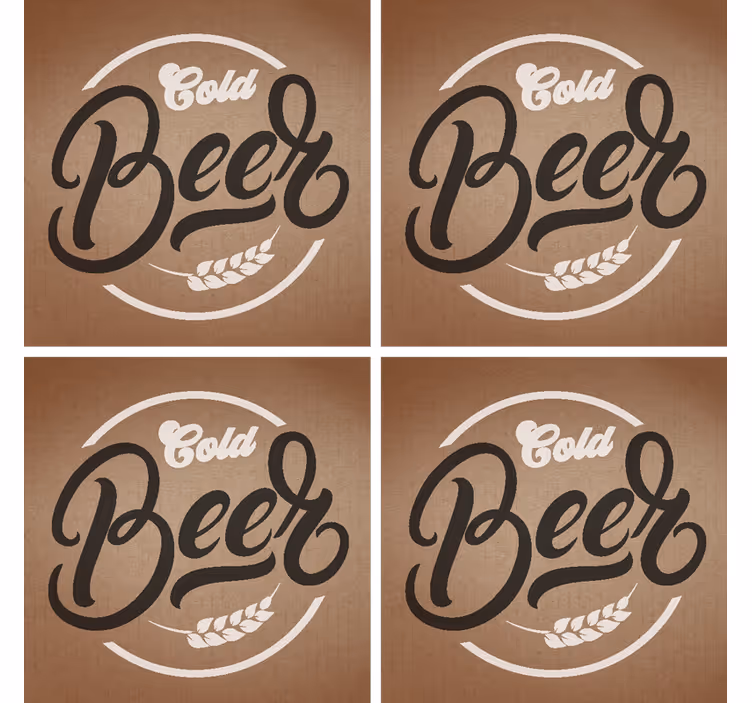 Bierdeckel mit stilvoller kaltbier-schriftzug - TenStickers