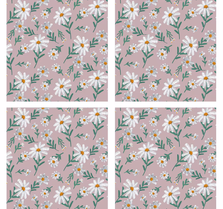 Untersetzer mit floralem musterhintergrund - TenStickers