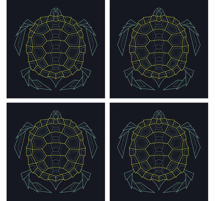 Untersetzer freak geometrische schildkrötenfigur - TenStickers