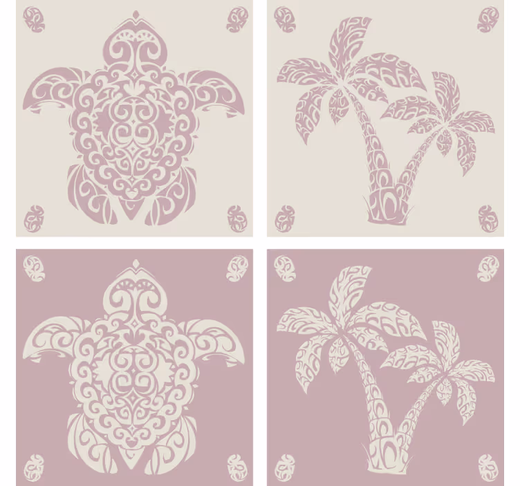 Untersetzer freak mit eleganten palmenblatt-mustern - TenStickers