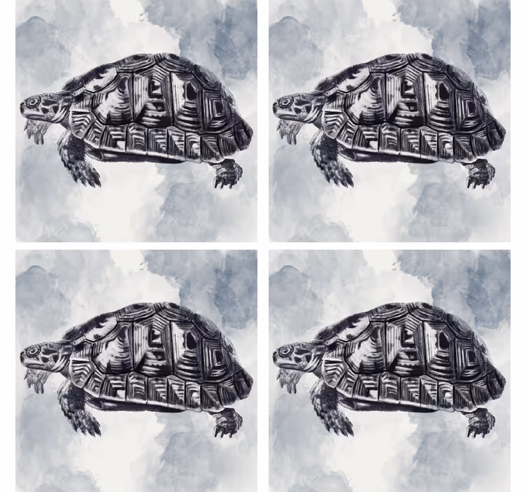 Untersetzer Freak künstlerische schildkrötenillustration - TenStickers