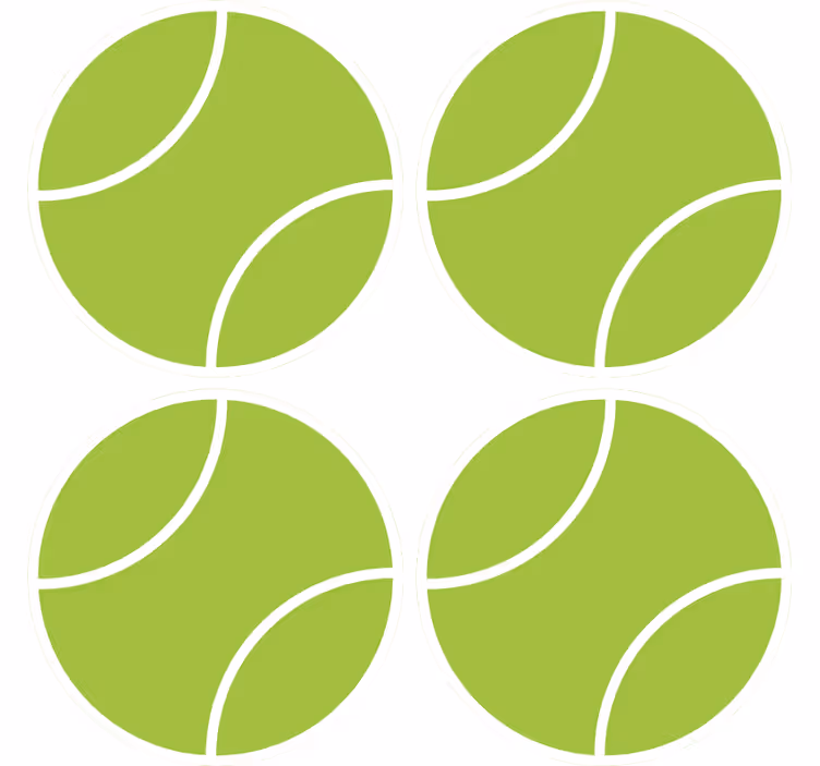 Untersetzer freak grünes tennis set rund - TenStickers