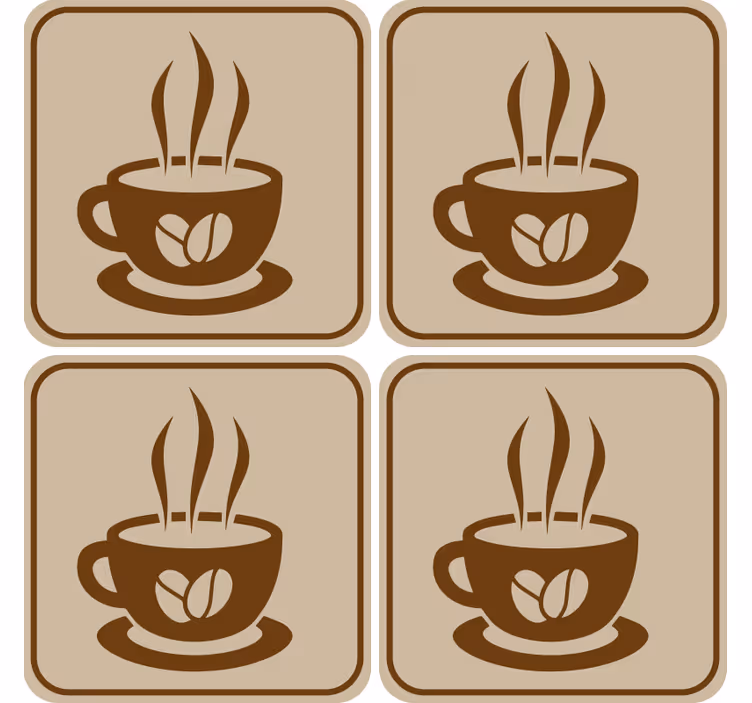 Untersetzer modern kaffeetasse-emblem - TenStickers